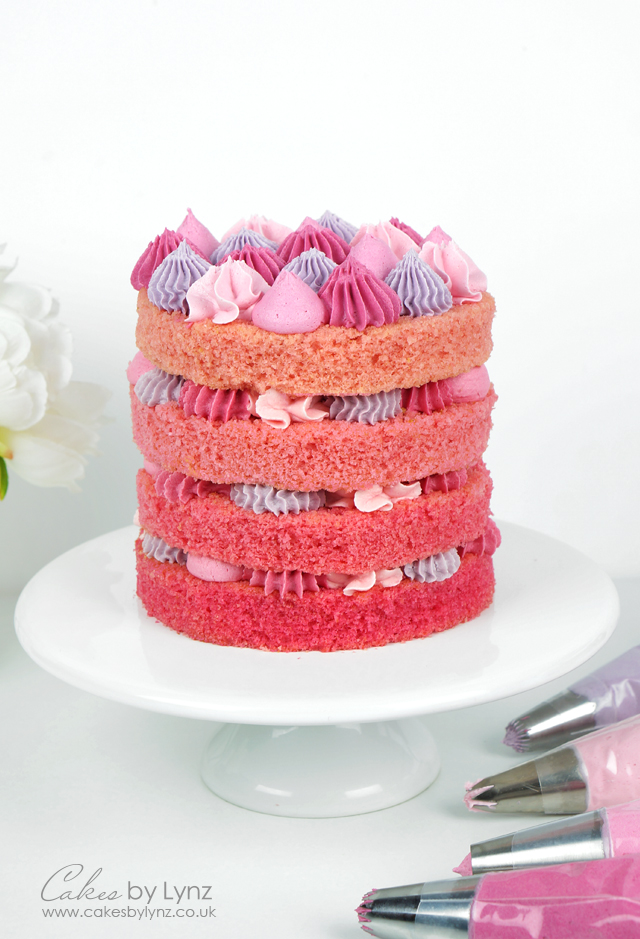 Pink Ombre Buttercream layer cake