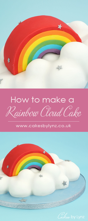 3D Rainbow in the clouds Cake tutorial