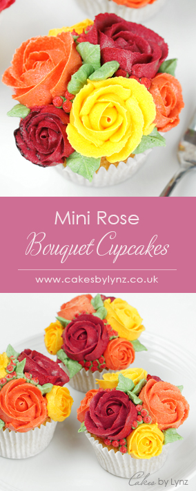 Mini buttercream rose cupcakes