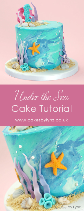 Under the sea seahorse mermaid cake tutorial