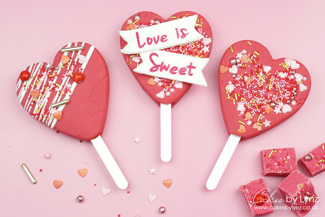 Vanilla Fudge Heart Popsicle valentines Lolly