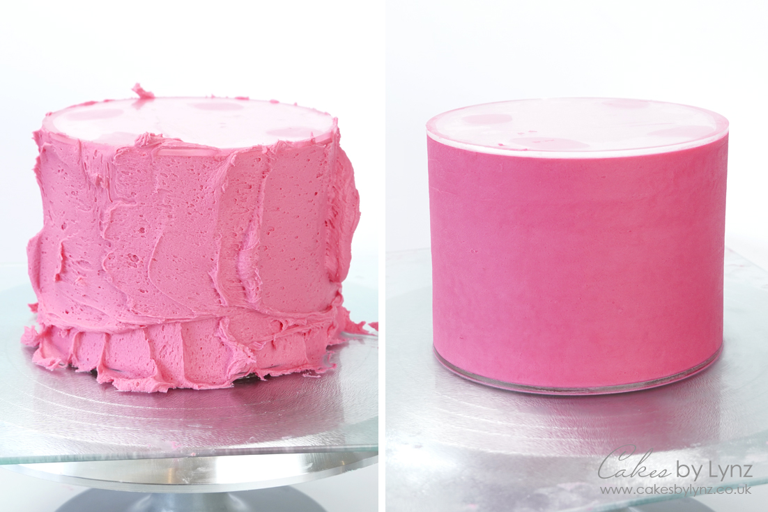 How to use acrylic plates / discs / disks to get smooth sides on your buttercream cakes 