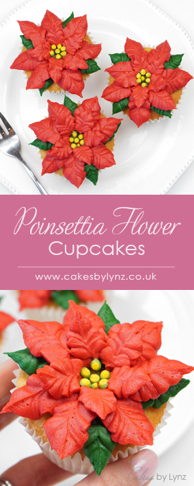 How to pipe Poinsettia Cupcakes tutorial