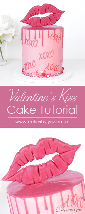 valentines kiss cake tutorial