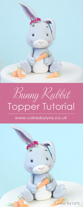 Free Bunny Rabbit Cake topper tutorial pink