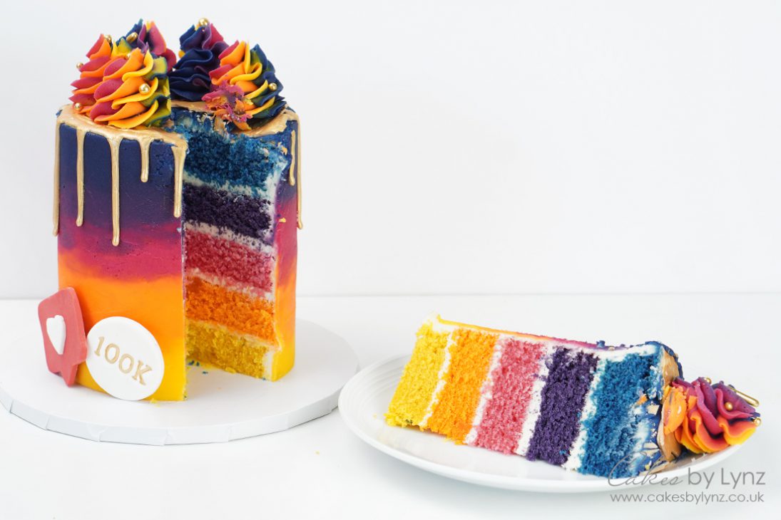 coloured rainbow sponge cake tutorial