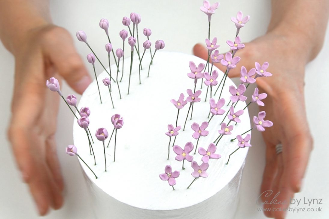 gumpaste lilac flowers